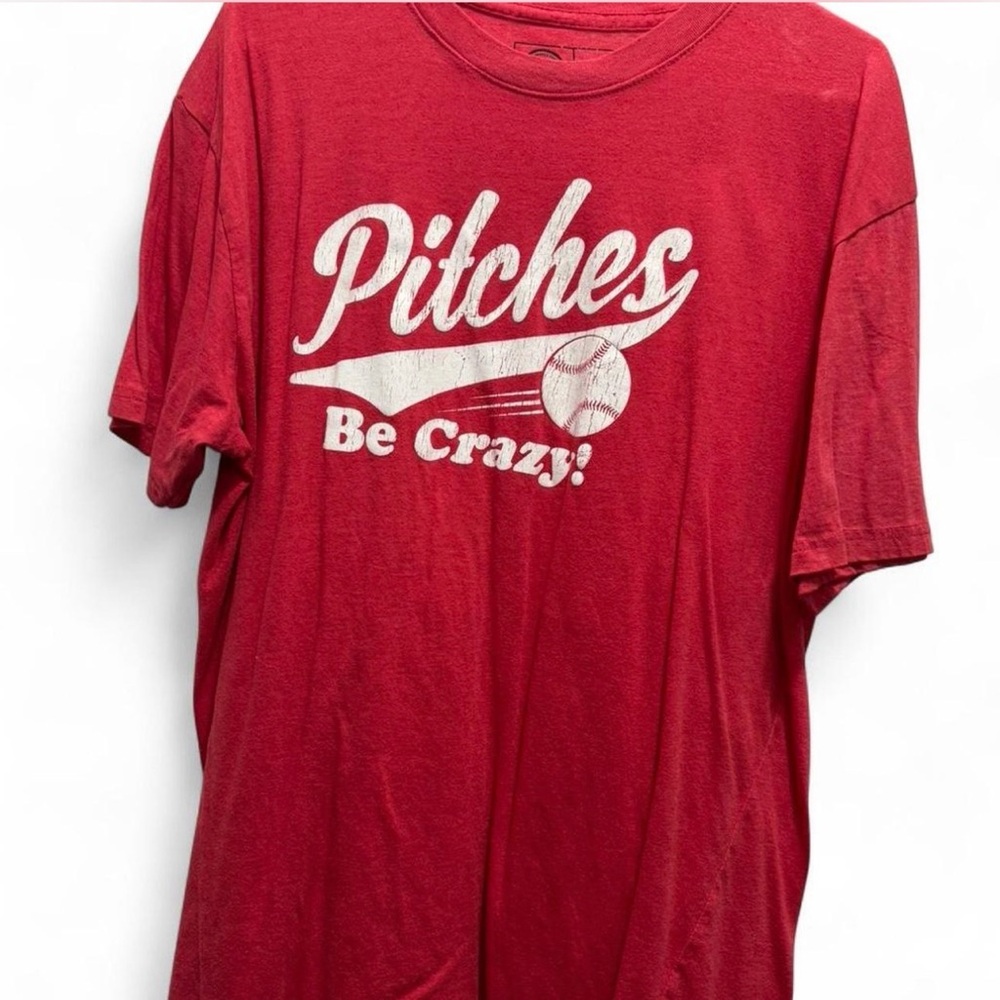Red Graphic 'Pitches Be Crazy!' Men's T-Shirt